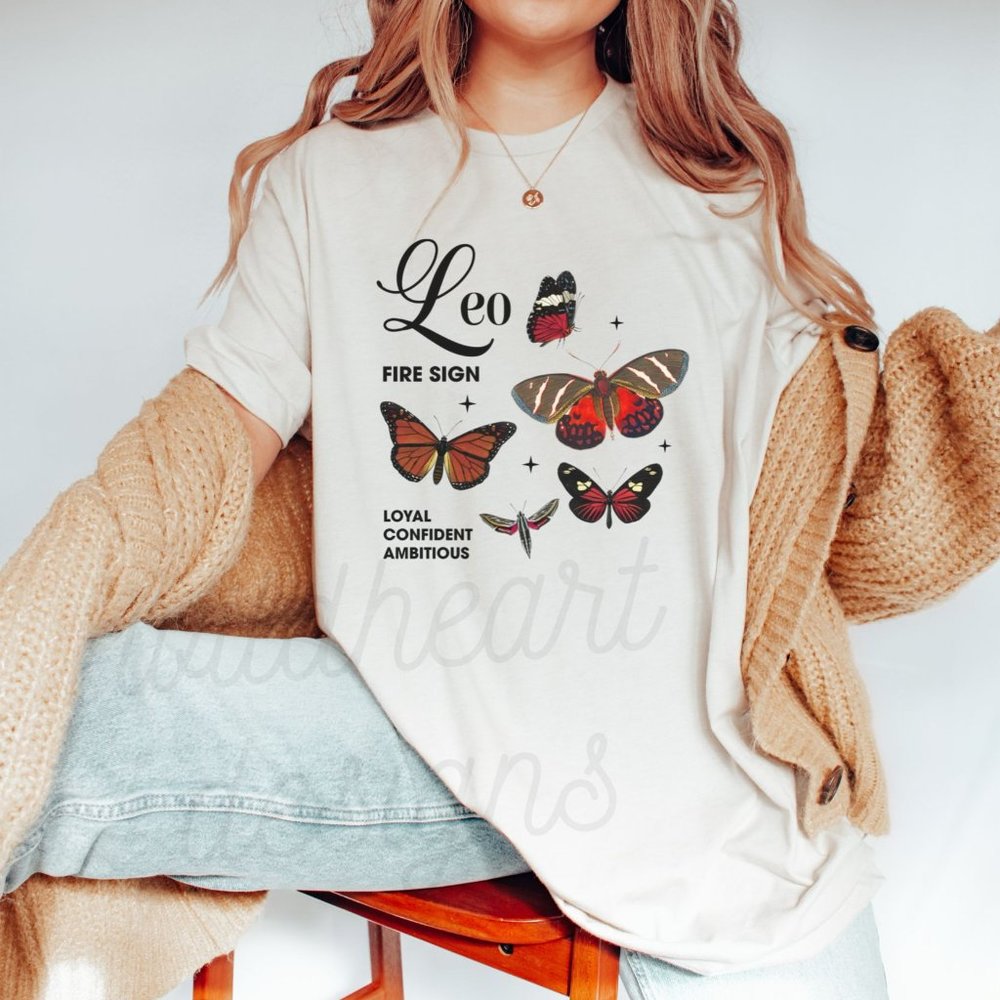 Leo Horoscope Graphic T-shirt, Astrology Shirt, Leo Birthday Gift - Dust